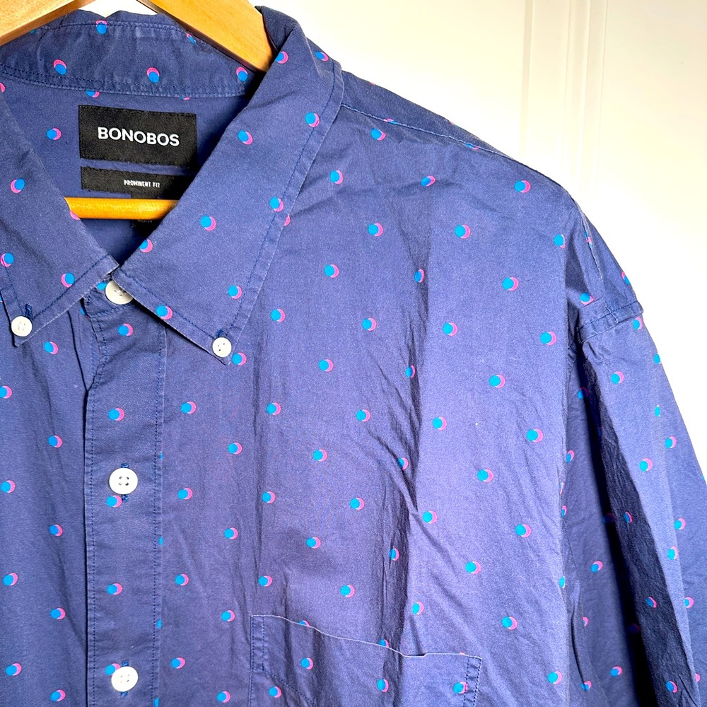 Bonobos - Eclipse Navy Blue Button Down Shirt, Me… - image 4